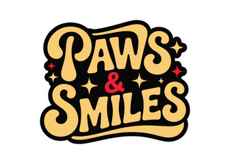 Paws and smiles pet care logo design for veterinary clinic and animal shelter branding and marketing