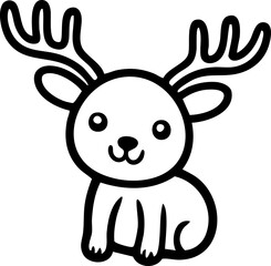 Cute deer for coloring book