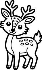 Cute deer for coloring book