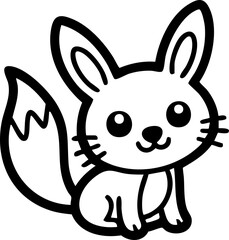 Cute fox for coloring book
