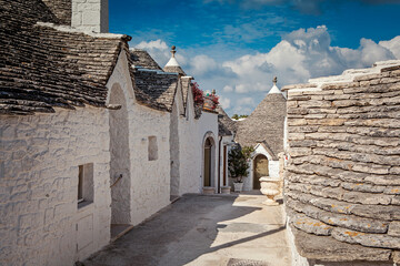 Trulli in Alberobello, Italy. Europe. UNESCO World Heritage Site.