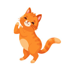 Happy Dancing Cat Illustration