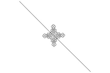 Snowflake continuous one line drawing minimalist style outline illustration
