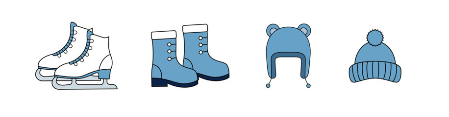 Collection of winter clothing and footwear