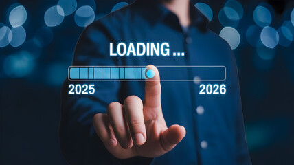 Anticipating new year progress bar loading from 2025 to 2026