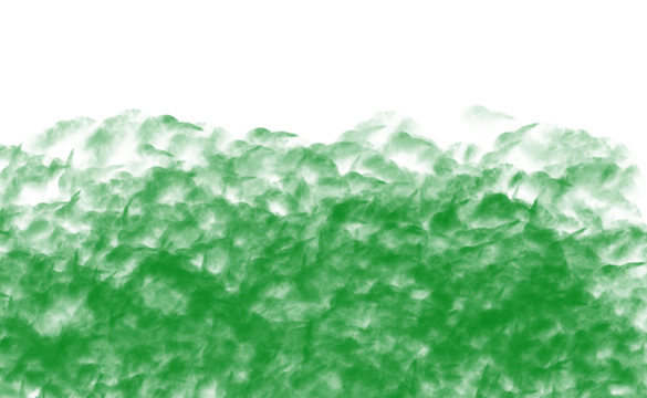 Abstract green smoke wisps isolated on transparent background