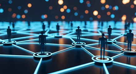 A captivating visual showcasing a interconnected network of people, symbolizing collaboration, communication, and the power of human connections worldwide.