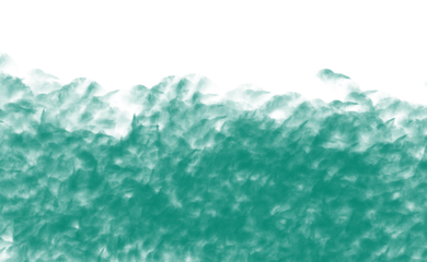 Abstract teal green glowing organic texture isolated on transparent background