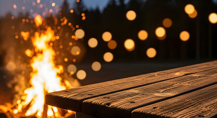 Experience the warmth of a crackling campfire with friends and family, creating unforgettable memories under the starlit sky, a perfect retreat.