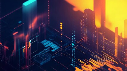 Digital stock market graph showing financial data analytics - Powered by Adobe