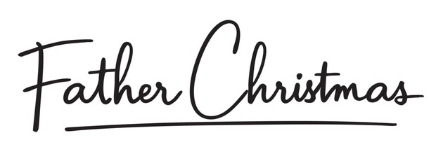 Father Christmas Signature — Santa Claus Handwritten Sign for Christmas Certificate or Letter Template