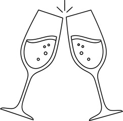 Two champagne glasses toasting in celebration of a special event or occasion