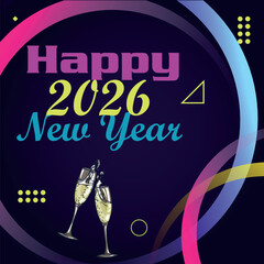 Happy New Year Vector Holiday Template Festive Background