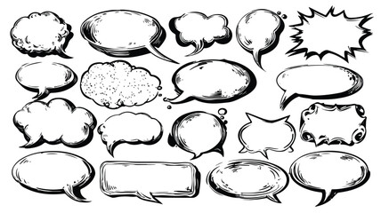 Fototapeta premium Modern Quotation Marks Speech Bubble Set for Graphic Designers