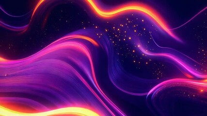 Abstract glowing neon waves flowing with energy particles - Powered by Adobe
