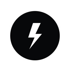 Black circle with lightning bolt for energy