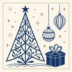 christmas tree and gifts