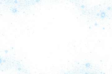 Snowflakes on transparent background create a festive winter wonderland scene