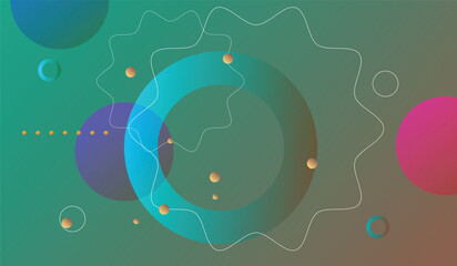 Abstract modern gradient colors dynamic shapes with wave flow background