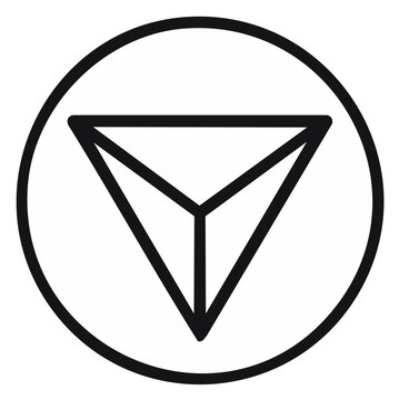 Abstract Inverted Triangle within a Circle Geometric Design