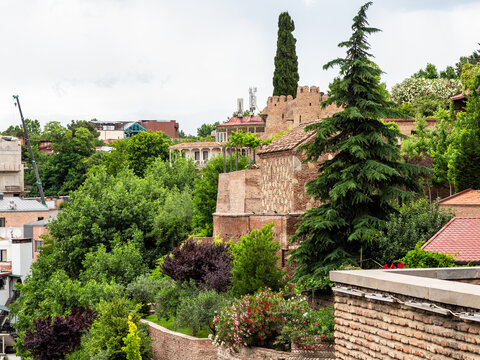 wall and remnants of Darejan Palace in Tbilisi