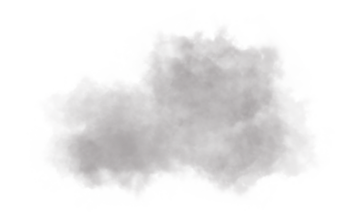 Soft gray smoke cloud texture isolated on white background, light mist or fog effect for digital design, airy dust and vapor overlay, abstract atmospheric illustration element.