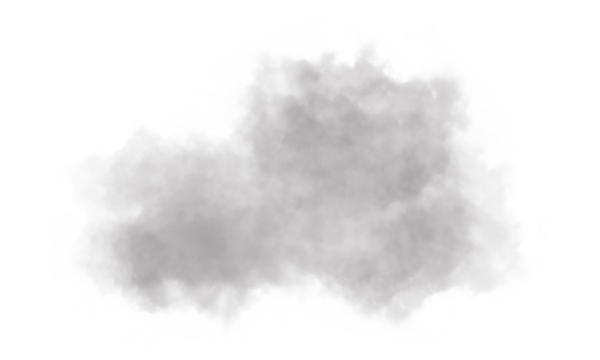 Soft gray smoke cloud texture isolated on white background, light mist or fog effect for digital design, airy dust and vapor overlay, abstract atmospheric illustration element.