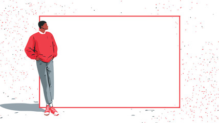 Confident Boy Embracing Flexibility within Rectangular Boundaries