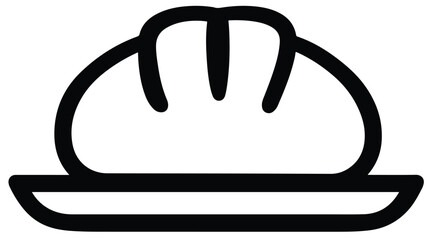 French Food Concept: Julien in a Bun Solid Icon Vector