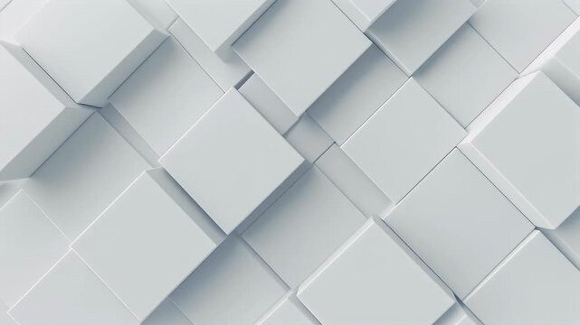 A Close-Up Abstract Background of Interlocking White Cubes in a 3D Perspective