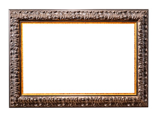 Fototapeta premium old horizontal carved dark painting frame cutout