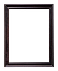 blank old vertical black picture frame cutout