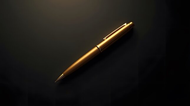 Elegant golden pen on a dark backdrop conveys luxury and professionalism for your brand messaging today