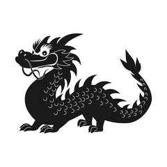 black dragon isolated on white