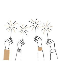 hand holding a sparklers