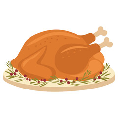 Roasted turkey on a plate