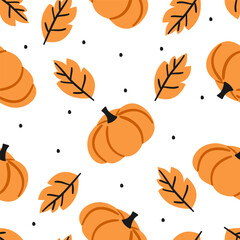 seamless background with pumpkins