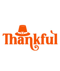 Thankful typography clip art design on plain white transparent isolated background for card, shirt, hoodie, sweatshirt, apparel, card, tag, mug, icon, poster or badge