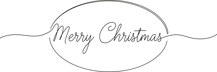 Elegant merry christmas greeting card with minimalist line art design holiday © shah