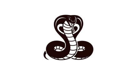Black cobra snake illustration isolated on white background vector design