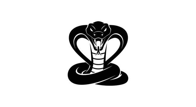 Black cobra snake illustration on white background vector design
