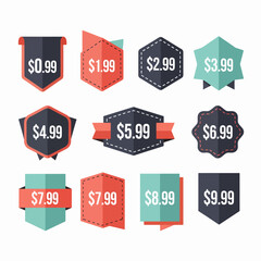 Fototapeta premium Store Deal Badges Featuring Psychological Pricing Strategy