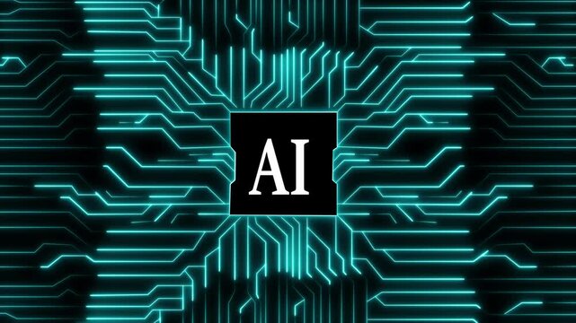 The ai logo is prominently displayed against a backdrop of interconnected blue lines, resembling a digital circuit board, symbolizing artificial intelligence and technological advancement