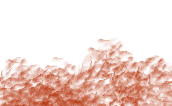 Fiery orange and red flames burning intensely isolated on transparent background