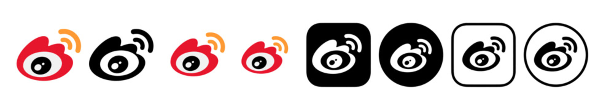 Weibo Logo Flat Outline Icon