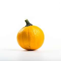 Vibrant Yellow Pumpkin Isolated on White Background, Perfect for Autumn and Harvest Themes