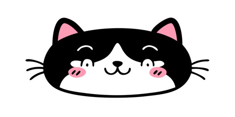 black cat with a big smile