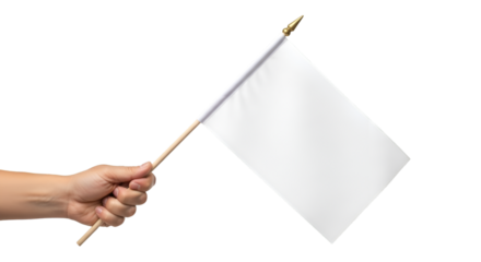 Hand Holding Small Blank White Flag graphic design
