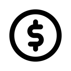 Dollar coin icon  vector UI