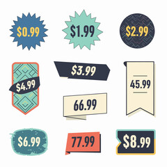 Obraz premium Badges In Various Shapes For Sale And Promotion